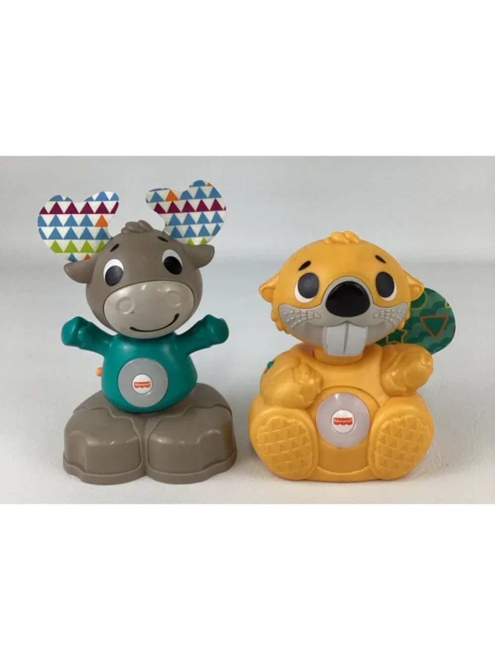 Fisher Price Linkimals Beaver Moose Interactive Musical Lights Learning Toy Lot